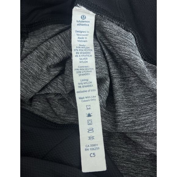 Lululemon Hustle Bustle Tank Womens 8 Heather Black Floral Shelf Bra Drawstring - Picture 11 of 16